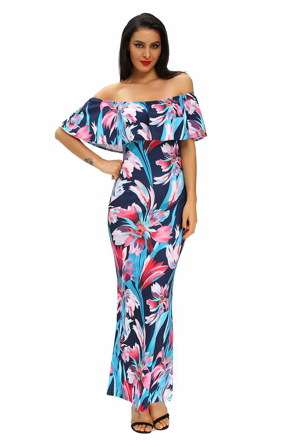 2024 Flourishing Days Off-the-Shoulder Maxi Dress - Y2K Aesthetic, Coquette Style, Cute Fashion