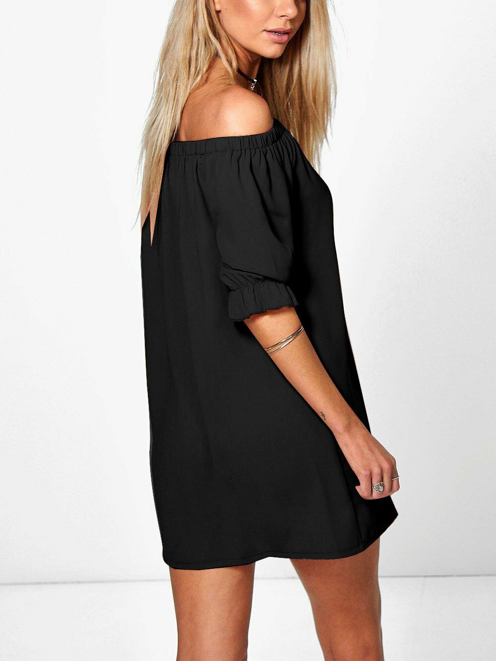 2024 The Dreamer Off The Shoulder Button Down Dress - Y2K Aesthetic, Coquette Style, Cute & Comfy