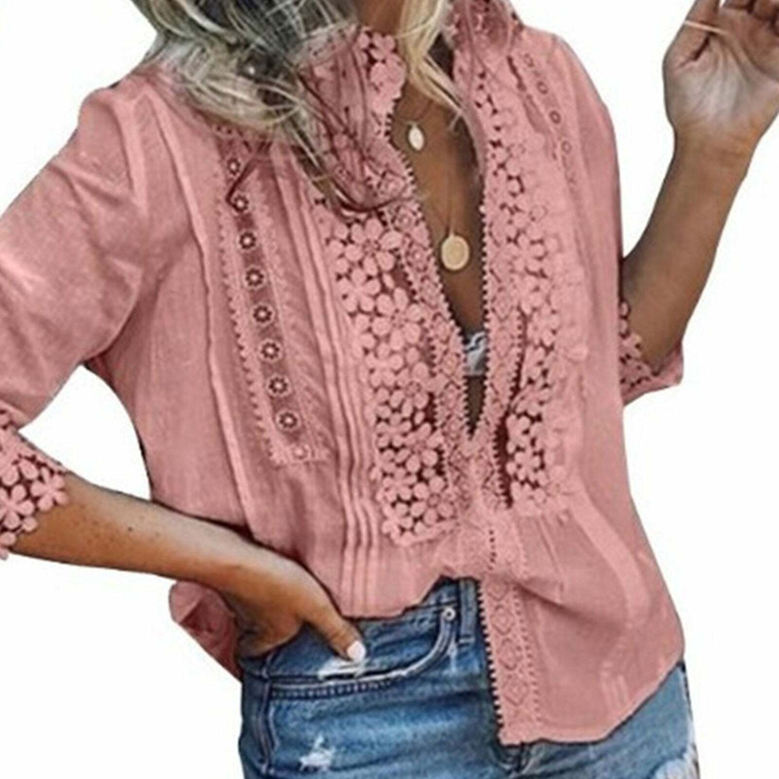 2024 Women's Y2K Floral Embroidered Button Down Blouse - Cute Coquette Aesthetic Top