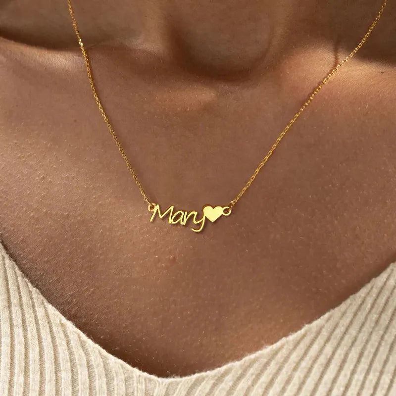 2024 Y2K Aesthetic Stainless Steel Initial Necklace - Cute Coquette & Grunge Style Jewelry