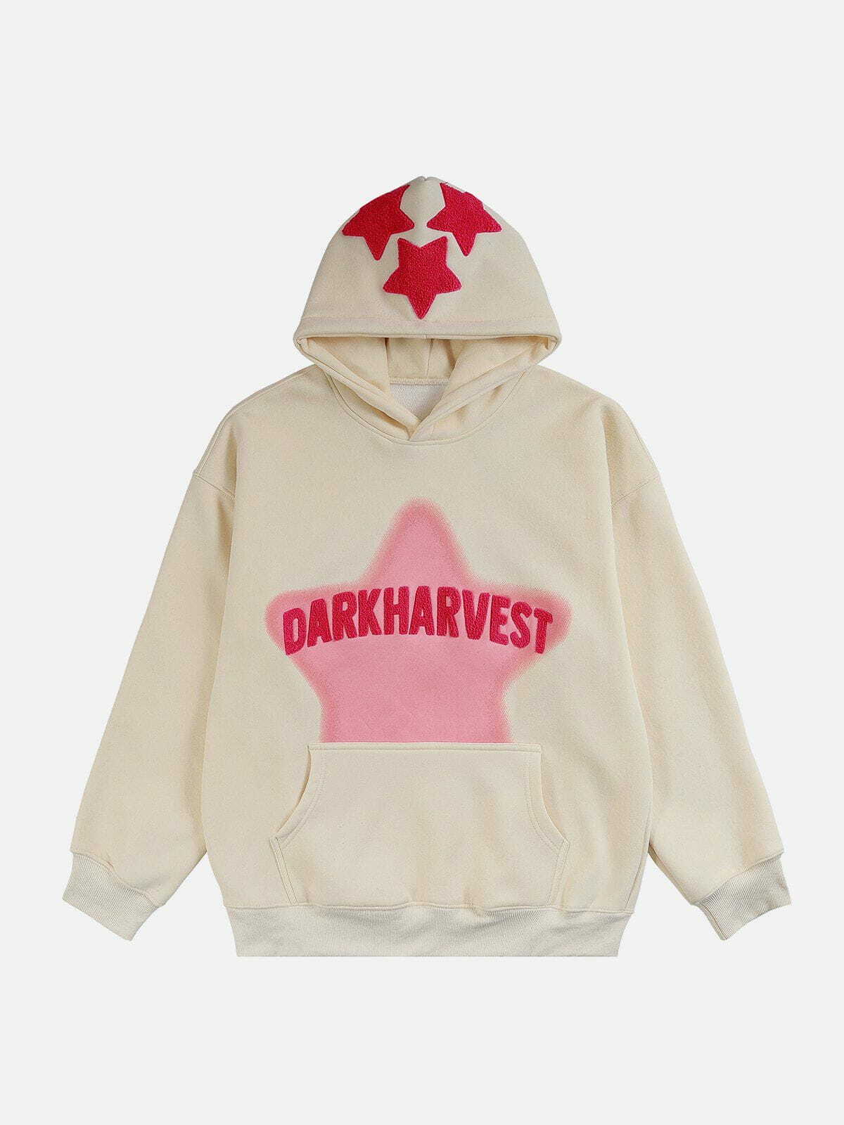 3D Embroidery Star Hoodie - Y2K Fashion, Cute Hoodies, Grunge Aesthetic, Coquette Style