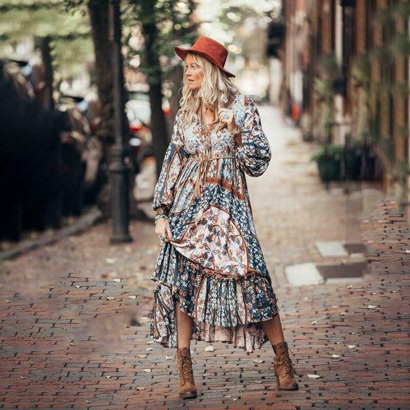 Autumnish Y2K Grunge Aesthetic Long Sleeve Irregular Retro Dress for Cozy Fall Vibes