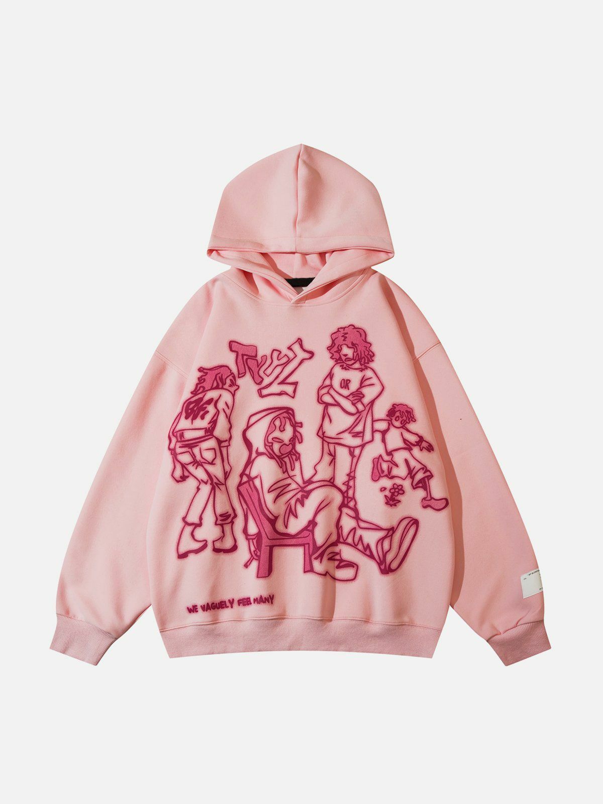 Cartoon Character Print Y2K Hoodie - Cute Aesthetic Top for Coquette & Grunge Styles