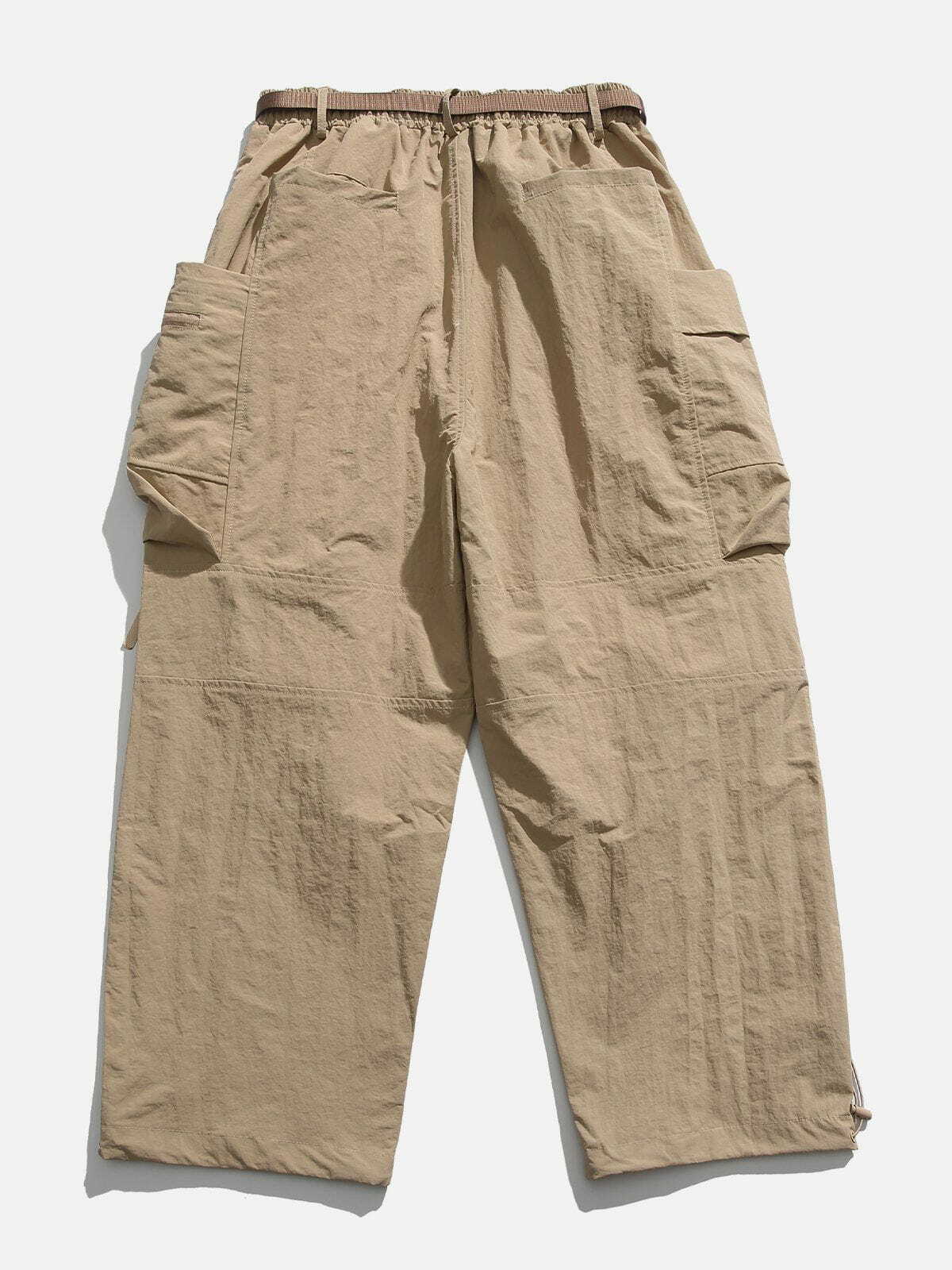 Chic Pleated Cargo Pants with Large Pockets for Y2K Fashion & Grunge Aesthetic Lovers