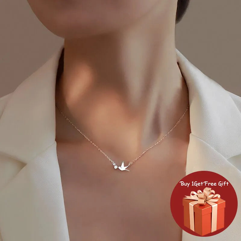 Chic Silver Dove Necklace - Y2K Aesthetic, Coquette Style, Cute Jewelry for Every Outfit