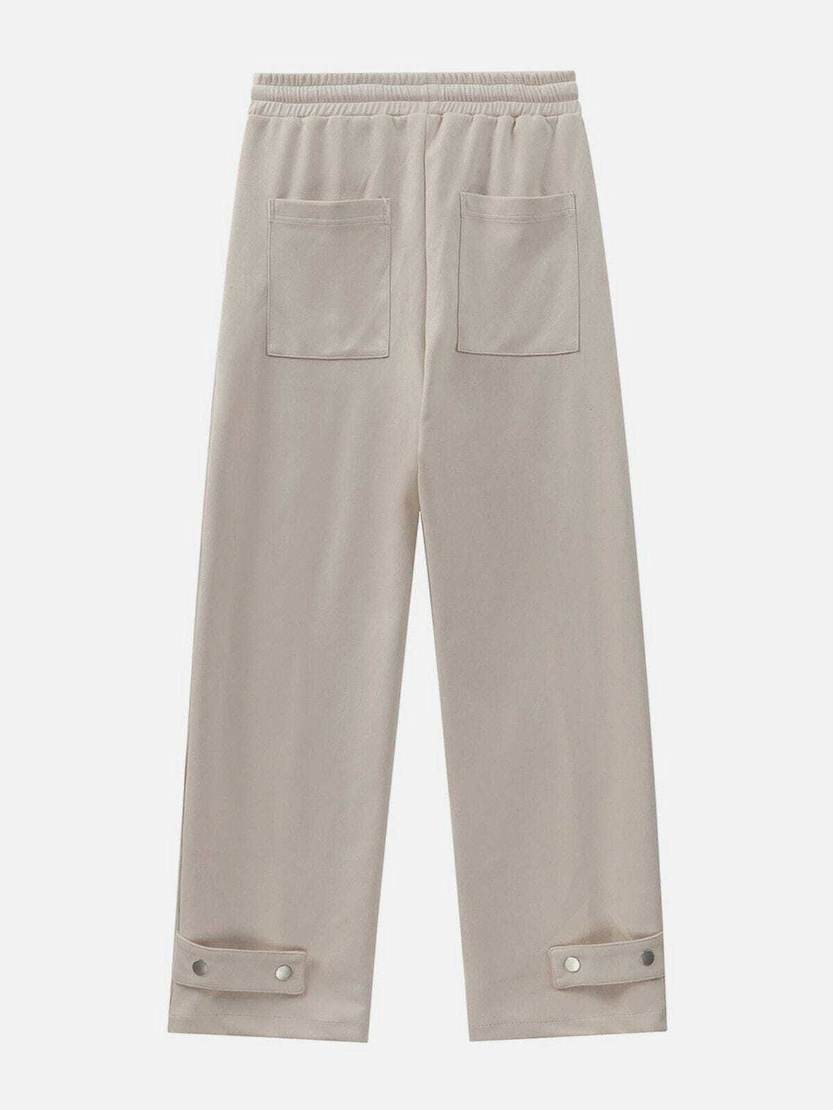 Chic Solid Color Breasted Sweatpants for Y2K Fashion, Coquette Aesthetic & Comfy Style