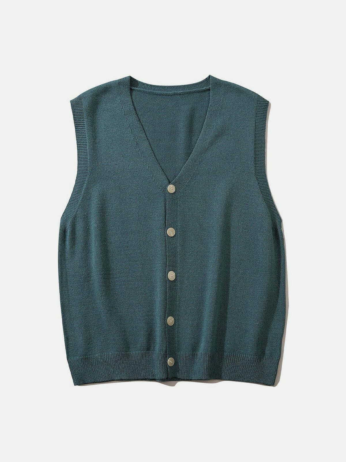 Chic Solid Color Sweater Vest - Y2K Fashion Essential for Coquette & Grunge Aesthetics