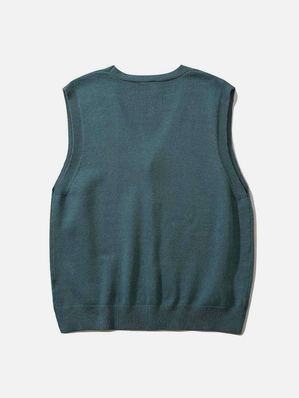 Chic Solid Color Sweater Vest - Y2K Fashion Essential for Coquette & Grunge Aesthetics