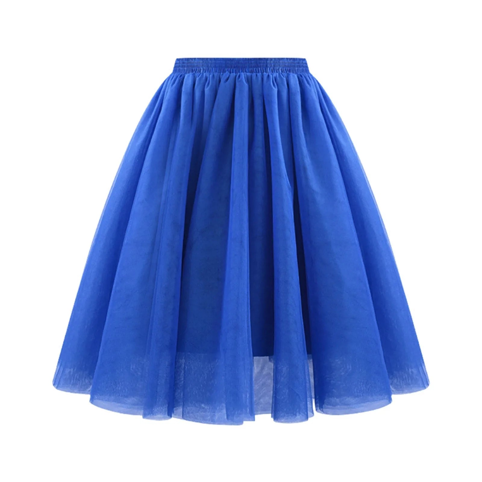 Chic Tulle Pleated Skirt - Soft Mid-Length A-Line Tutu for Weddings & Special Occasions