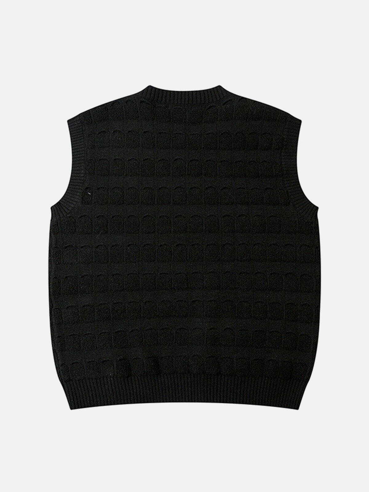 Chic Woven Stripe Sweater Vest - Y2K Fashion Essential for Coquette & Grunge Aesthetics