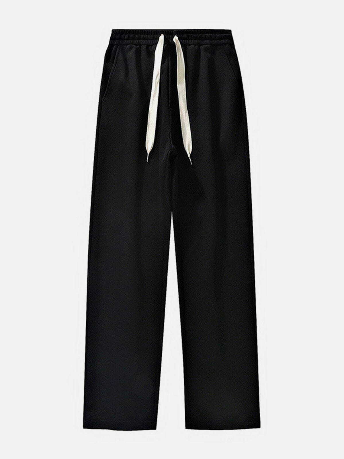 Comfy Solid Color Drawstring Pants for Y2K Fashion, Grunge Aesthetic & Coquette Style