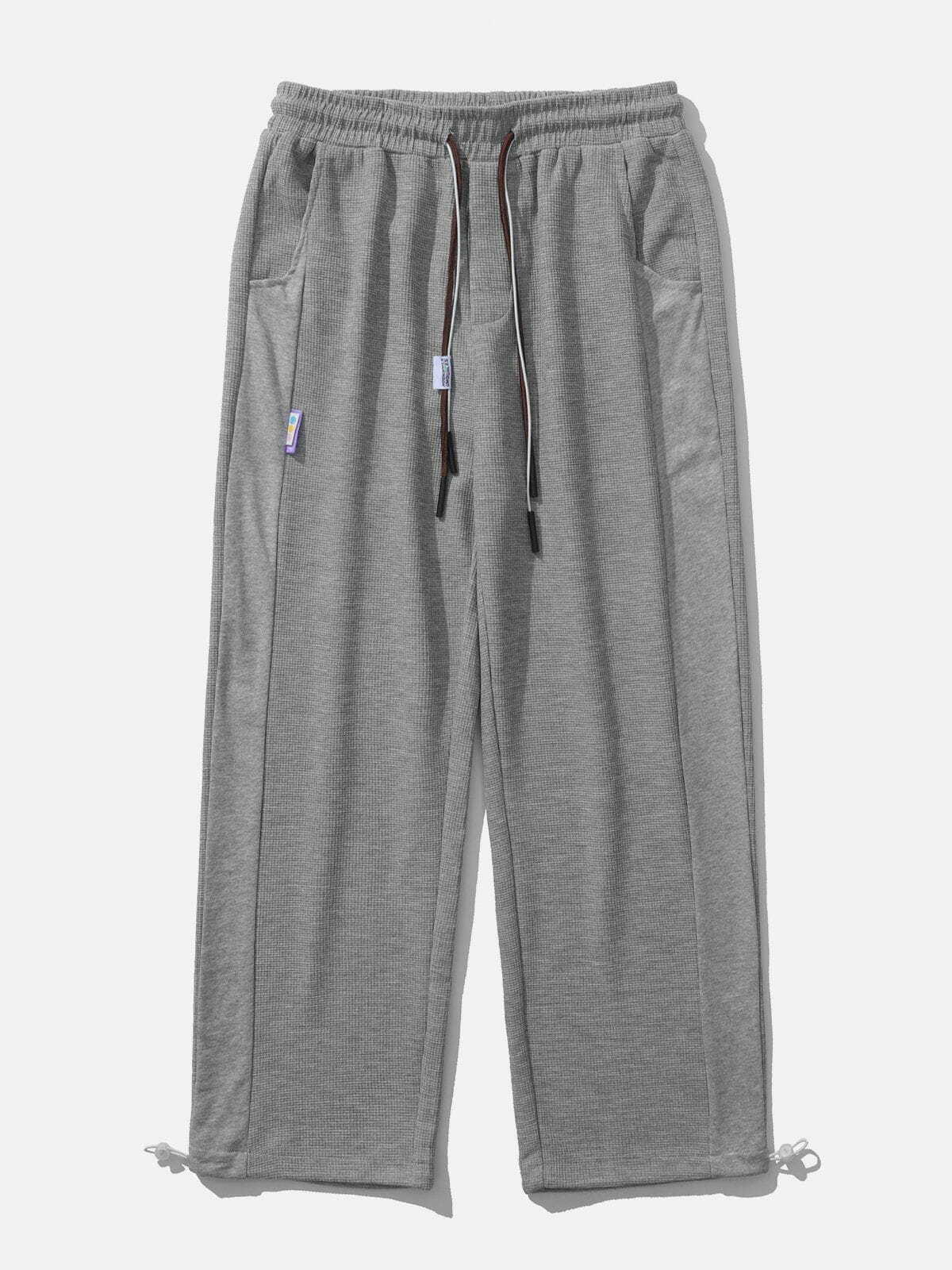 Comfy Solid Color Drawstring Sweatpants for Y2K Fashion, Grunge Aesthetic & Cozy Outfits