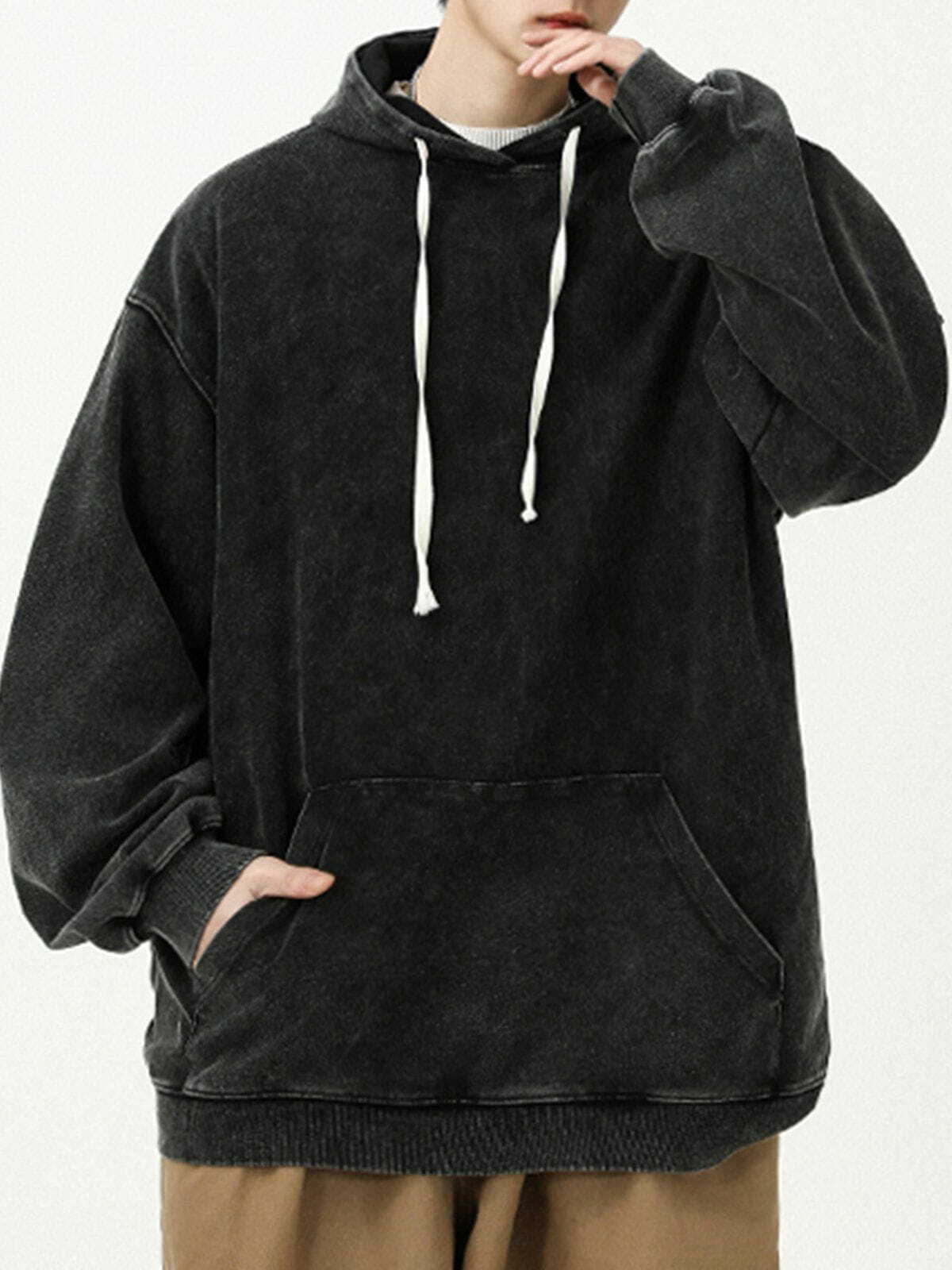 Comfy Solid Color Hoodie for Y2K Fashion Lovers - Perfect for Grunge, Coquette, and Aesthetic Styles