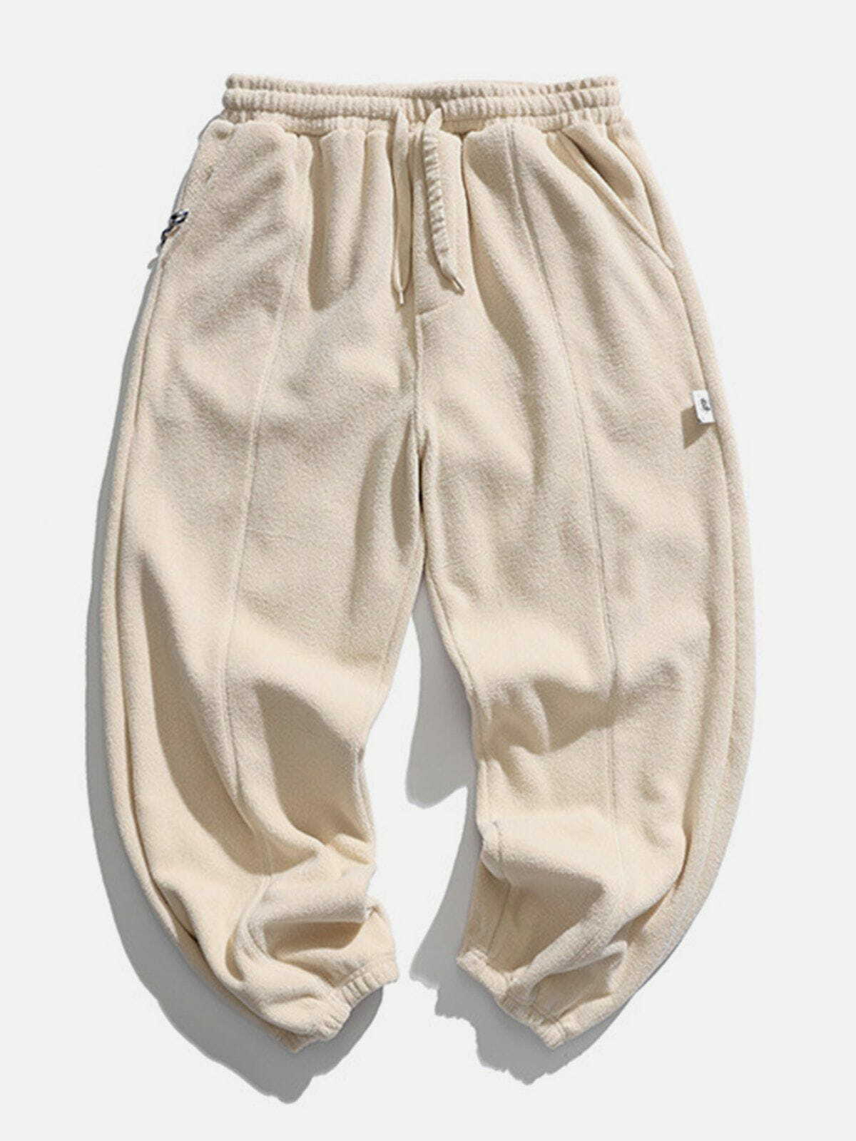 Comfy Solid Color Loose Drawstring Sweatpants for Y2K Fashion & Aesthetic Outfits