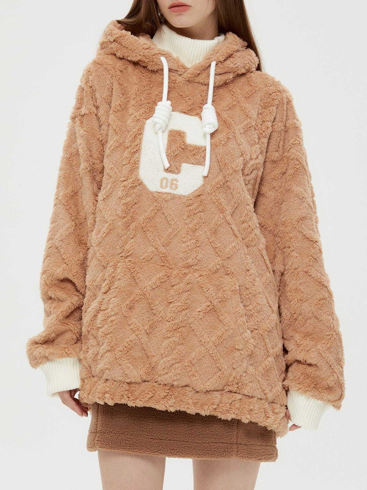 Coquette Aesthetic Flocking Hoodie - Y2K Fashion, Cute Tops, Grunge Style, Comfy Layering