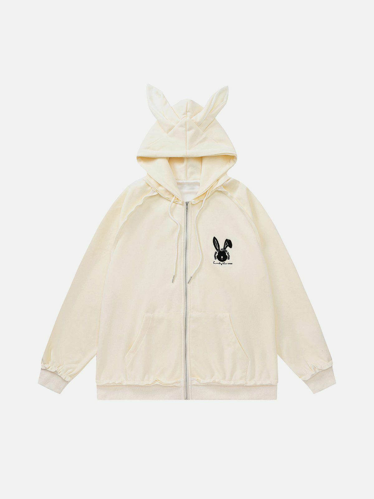 Coquette Aesthetic Flocking Rabbit Hoodie - Y2K Fashion Cute Comfy Layering Essential