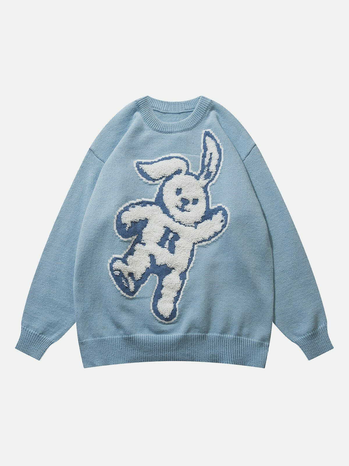 Coquette Aesthetic Flocking Rabbit Sweater - Y2K Fashion Cute Top for Fall Aesthetic