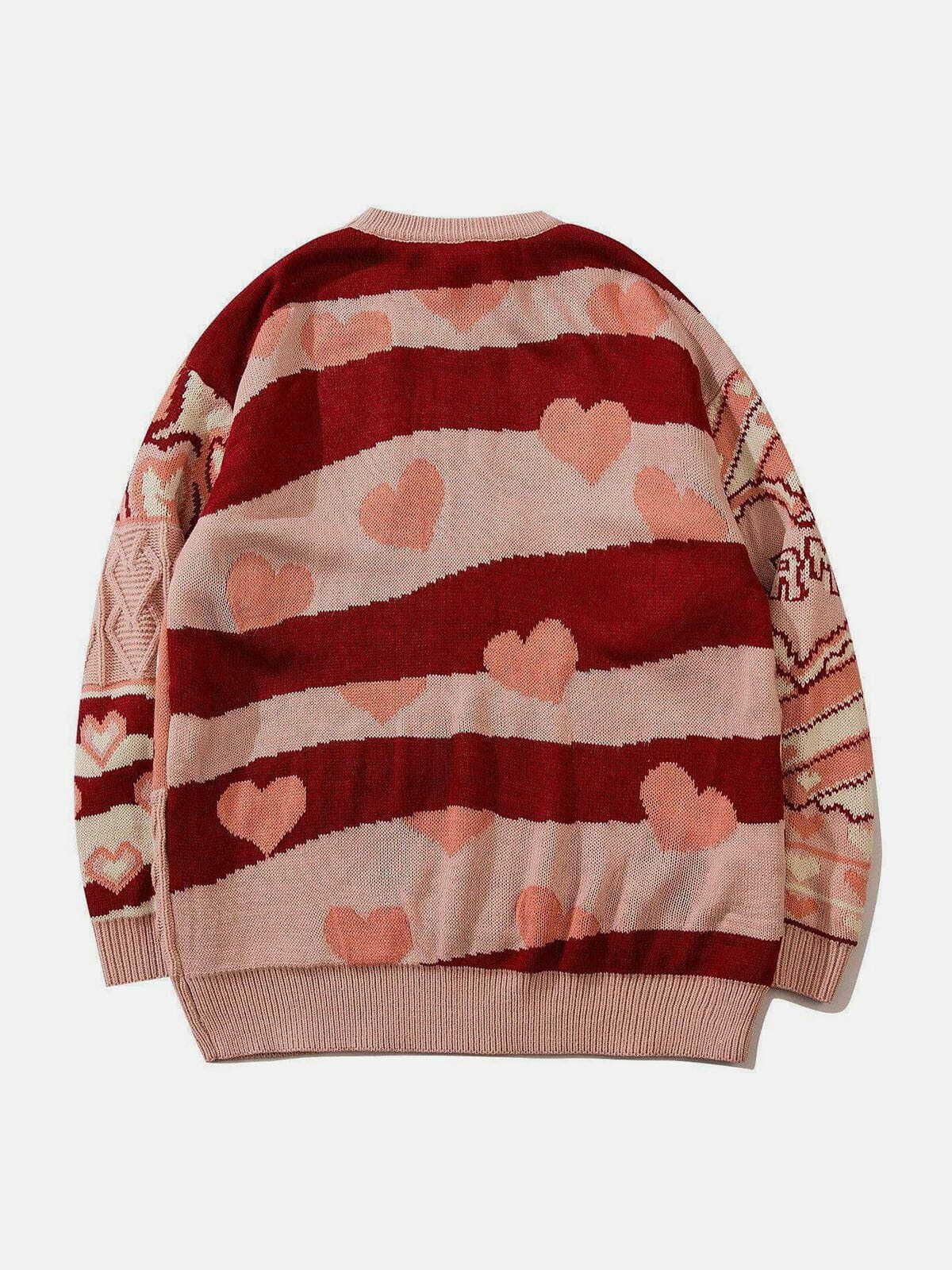 Coquette Aesthetic Love Weaving Knit Sweater - Y2K Fashion, Cute Tops, Comfy Style