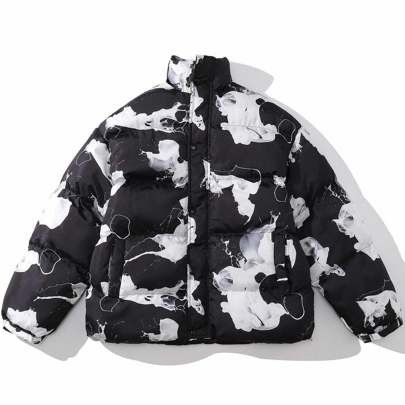 Coquette Aesthetic Milk Pattern Winter Coat - Y2K Fashion, Cute Hoodies & Comfy Style