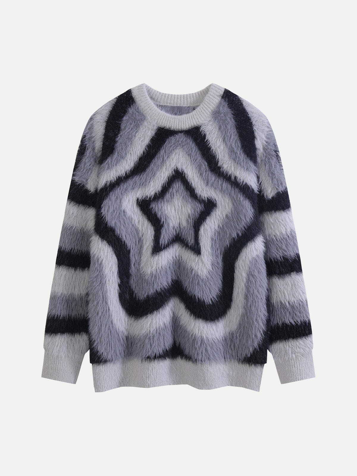 Coquette Aesthetic Mohair Star Sweater - Y2K Fashion Cute Top for Fall Aesthetic Outfits