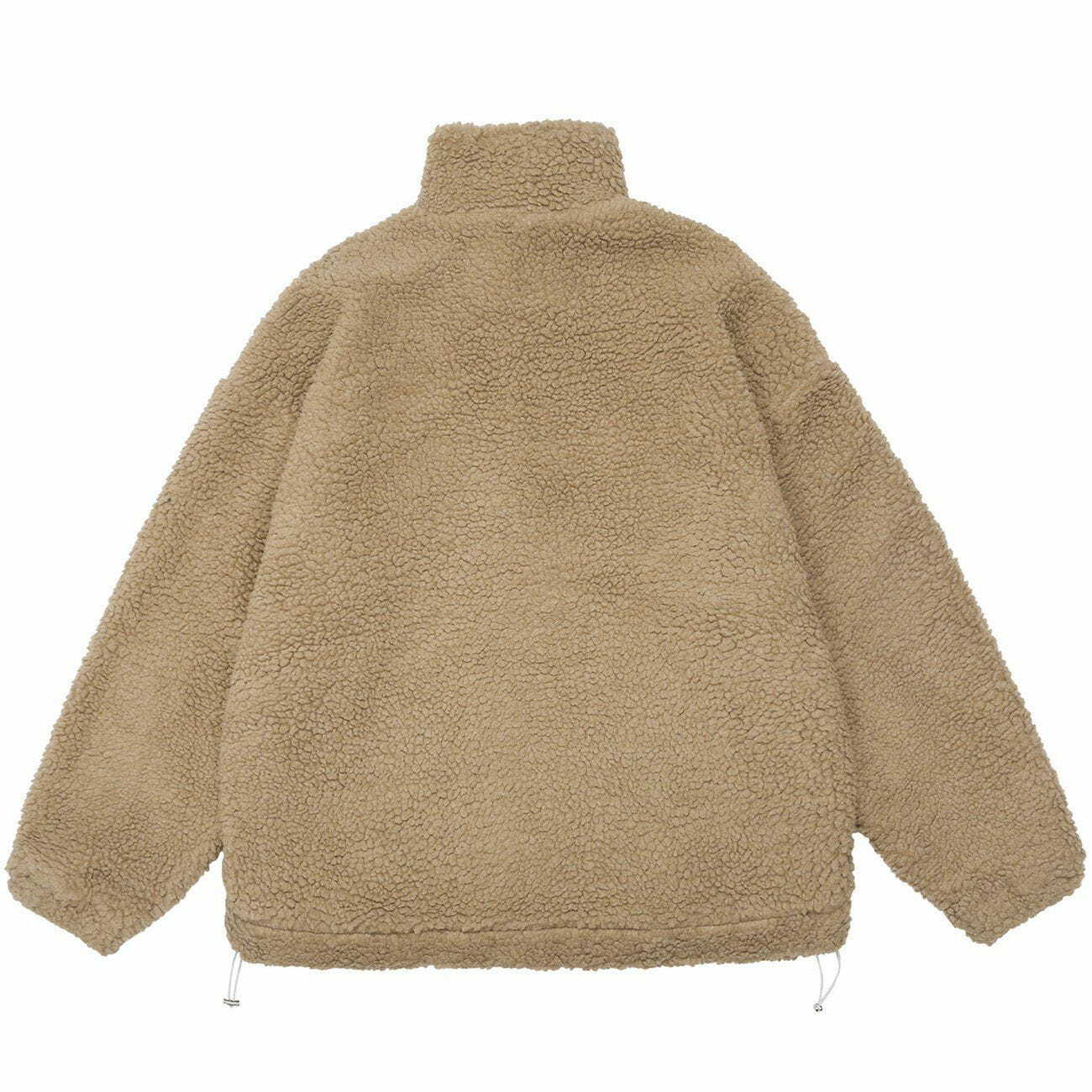 Coquette Aesthetic Monogram Embroidery Sherpa Winter Coat for Y2K Fashion Lovers