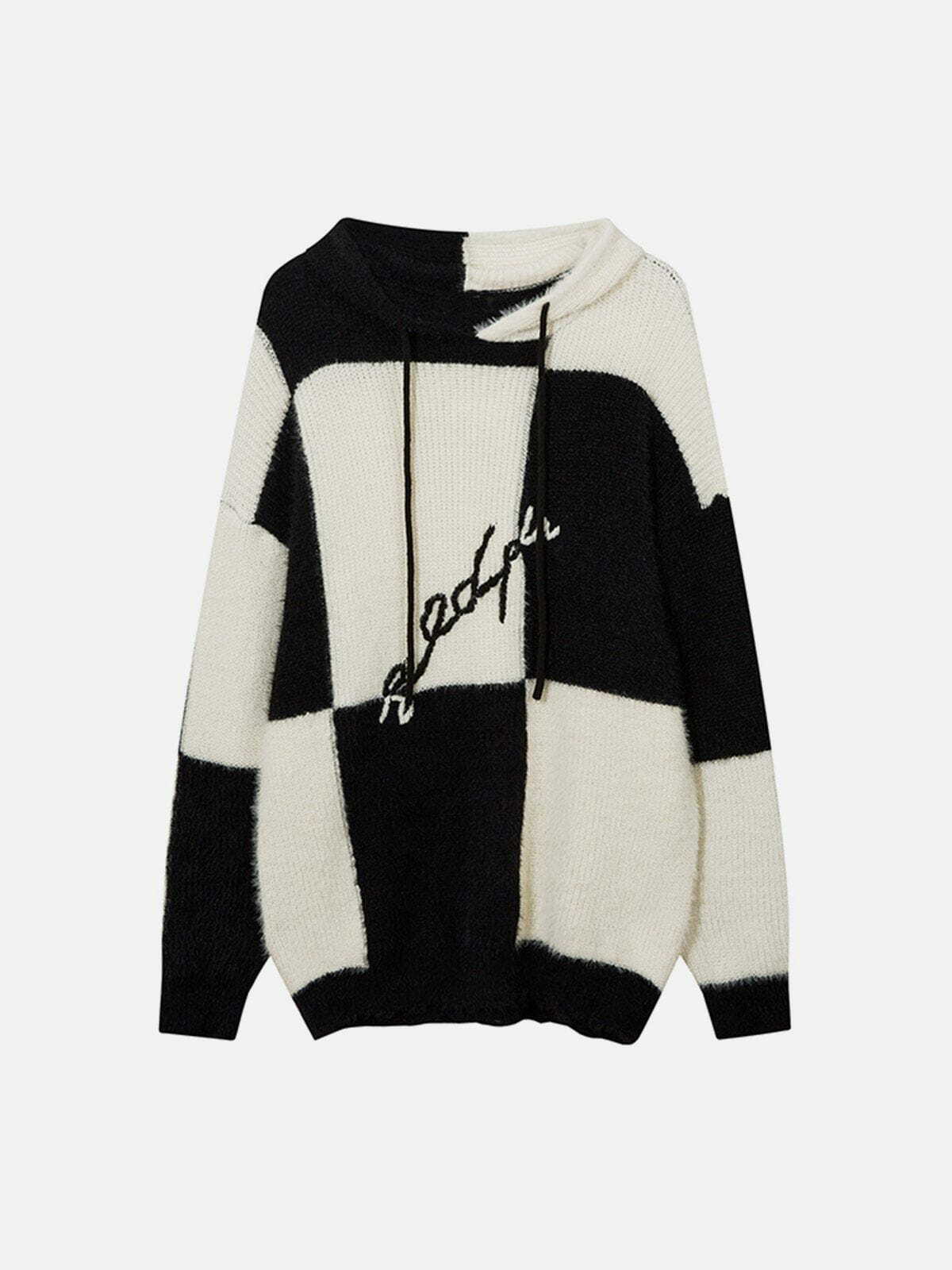 Coquette Aesthetic Patchwork Hooded Sweater - Y2K Fashion Comfy Cute Top for Fall