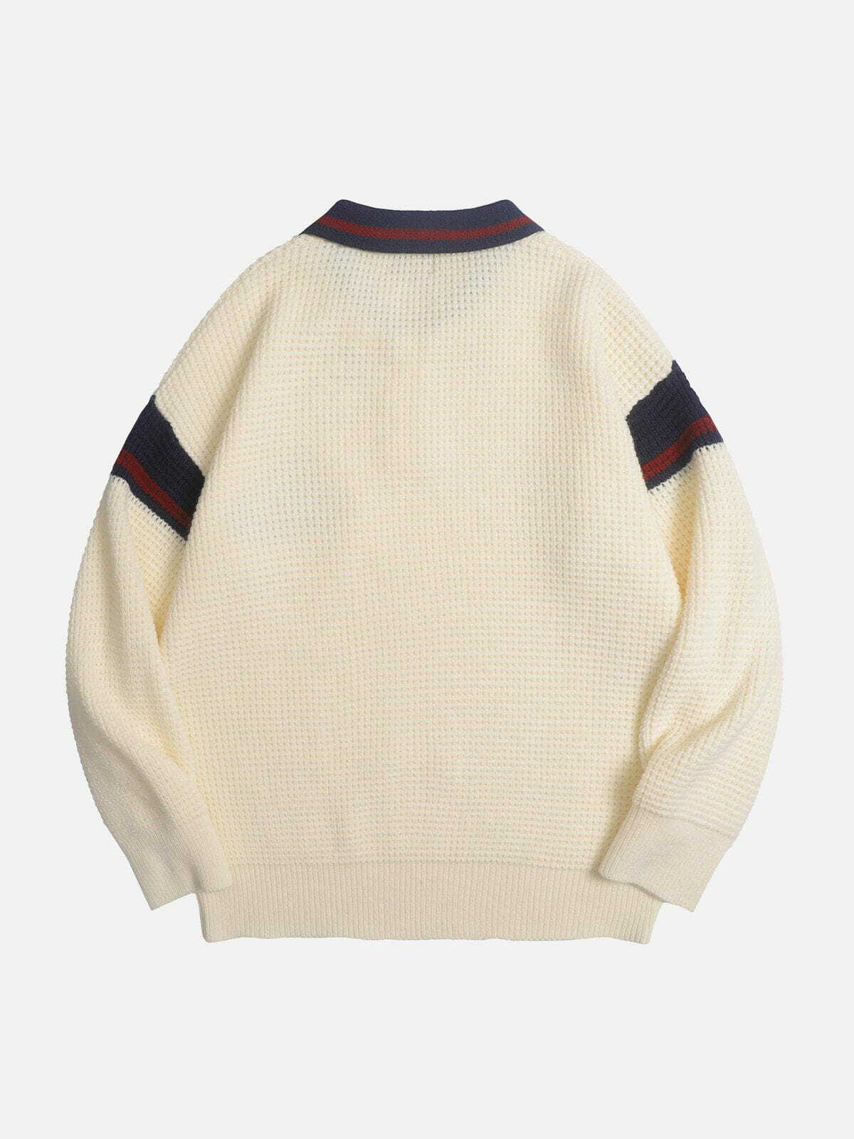 Coquette Aesthetic Polo Sweater - Y2K Fashion Essential for Cute Outfits & Grunge Style