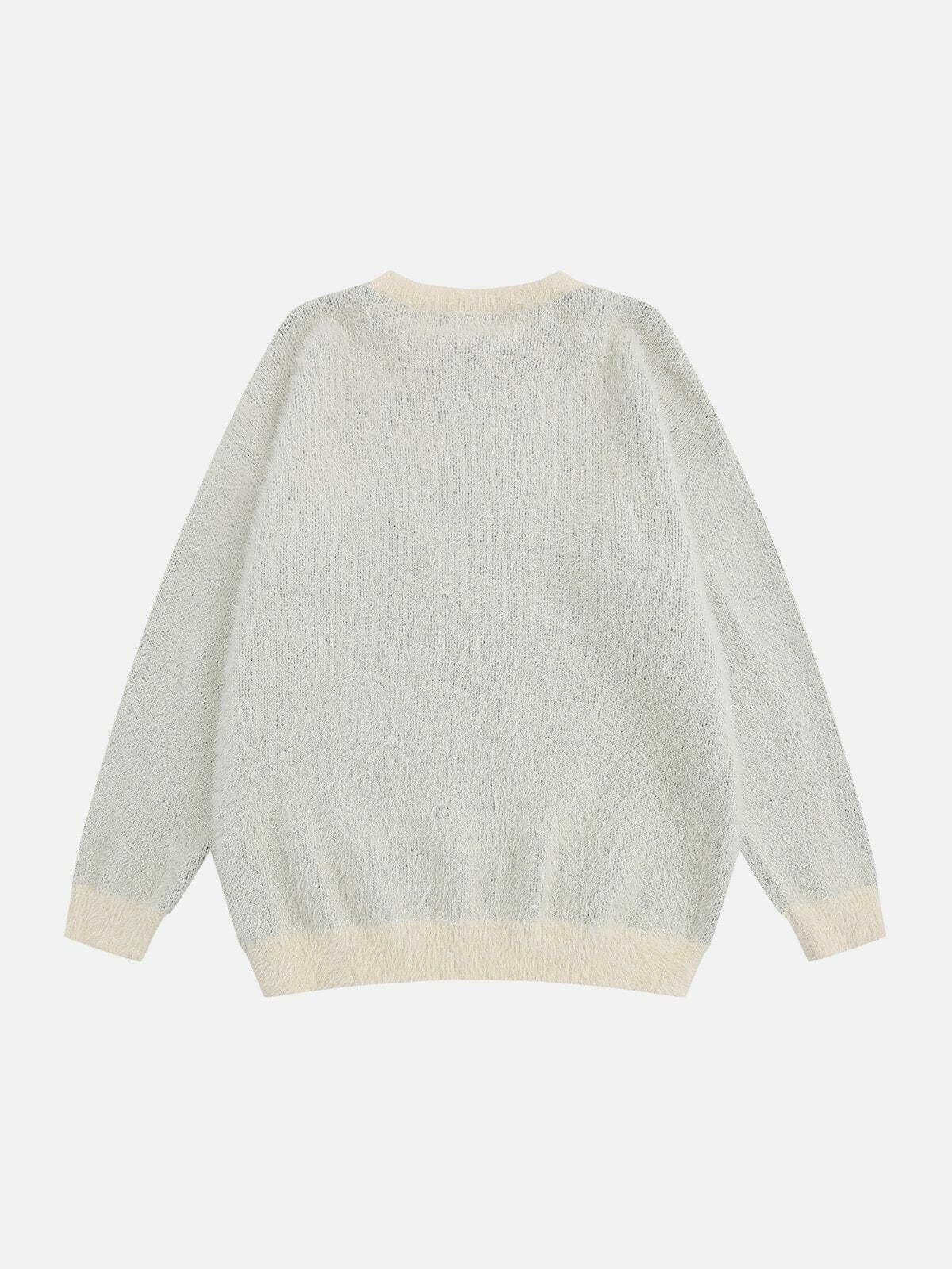 Coquette Aesthetic Rabbit Jacquard Knit Sweater - Y2K Fashion Comfy Cute Top