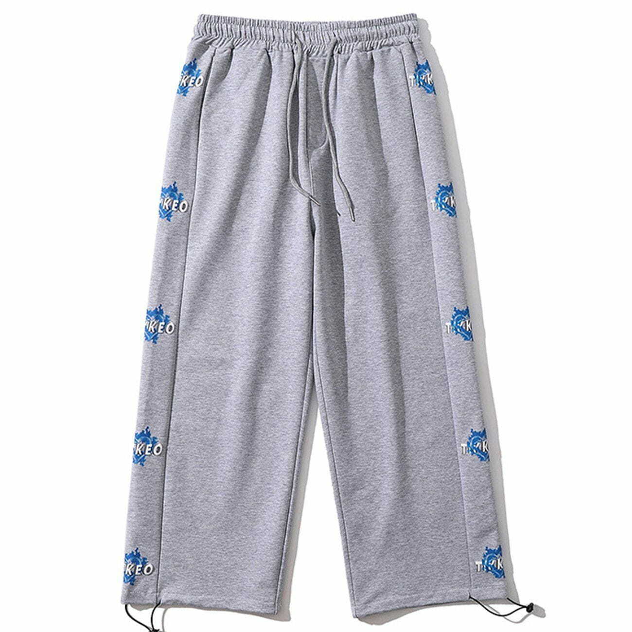 Coquette Aesthetic Side Letter Print Sweatpants - Y2K Fashion Comfy Grunge Style