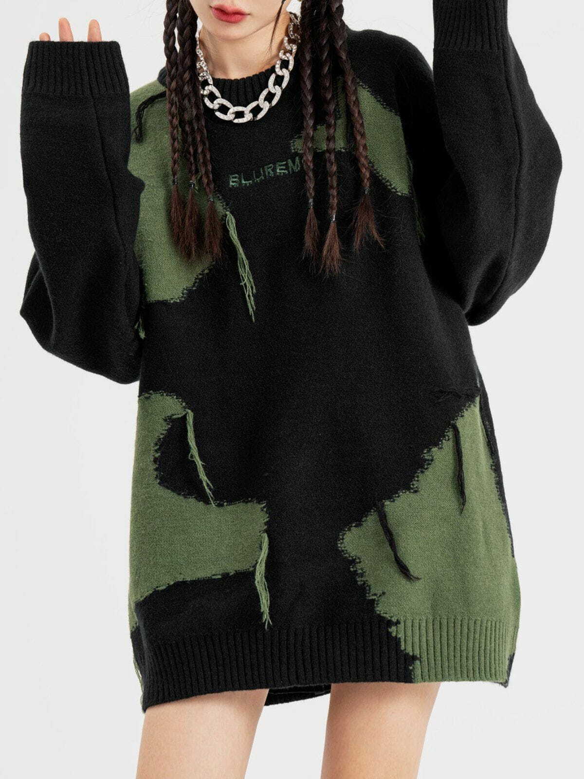 Coquette Aesthetic Star Jacquard Fringed Knitted Sweater - Y2K Fashion Essential