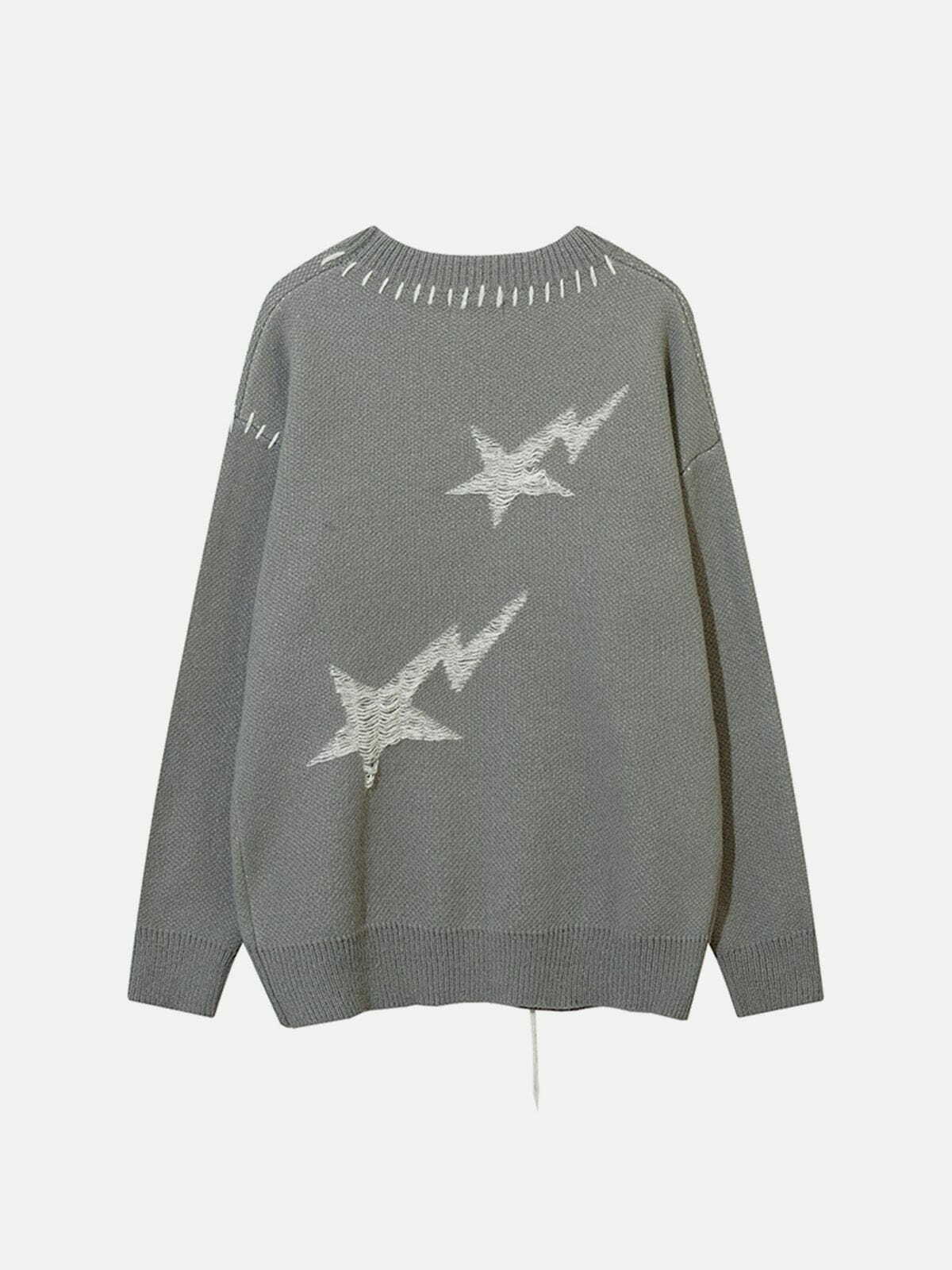 Coquette Aesthetic Star Lightning Sweater - Y2K Fashion Cute Hoodie for Grunge Style Lovers