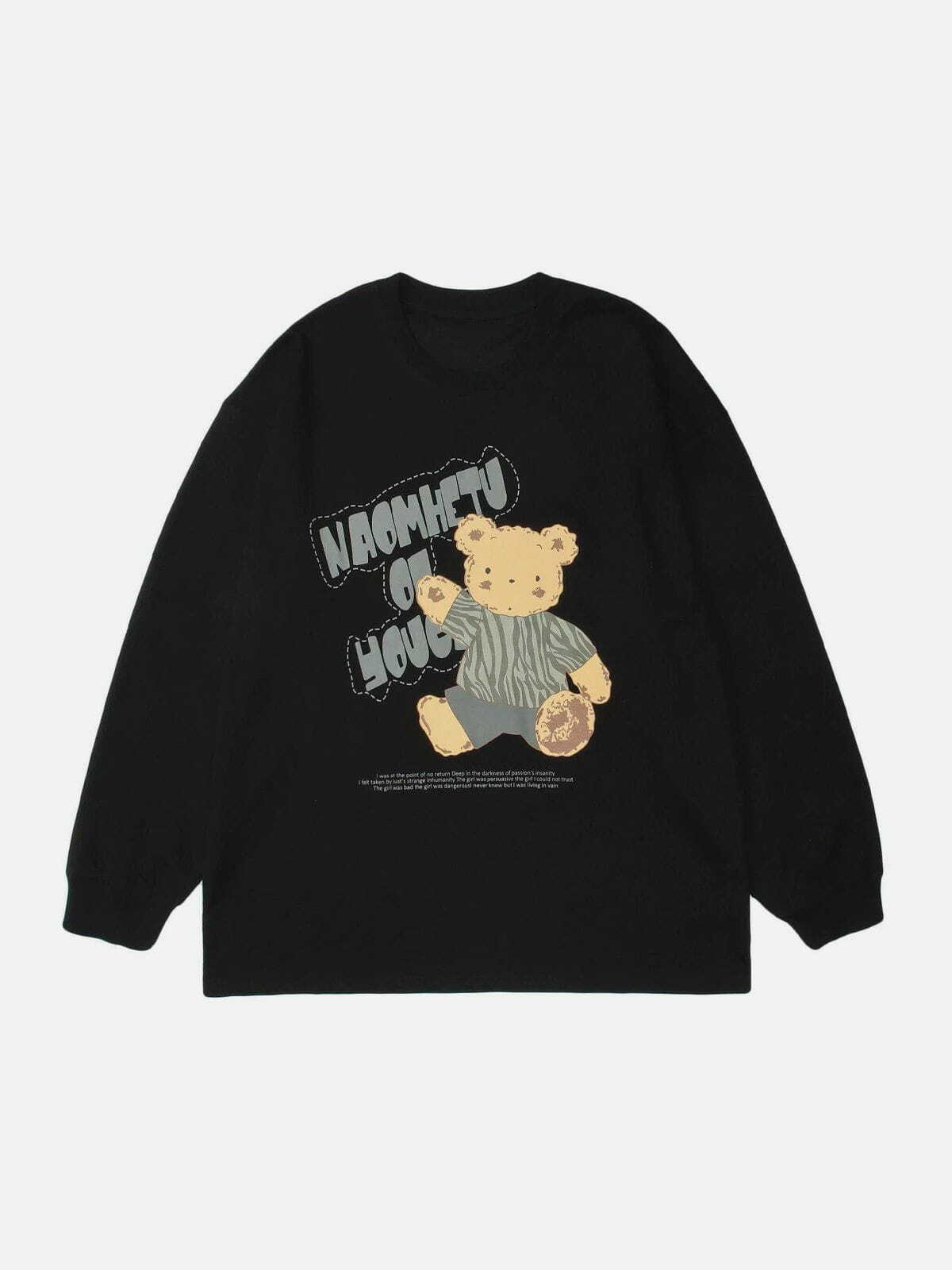 Coquette Aesthetic Toy Bear Graphic Sweatshirt - Y2K Fashion Comfy Hoodie for Cute Outfits