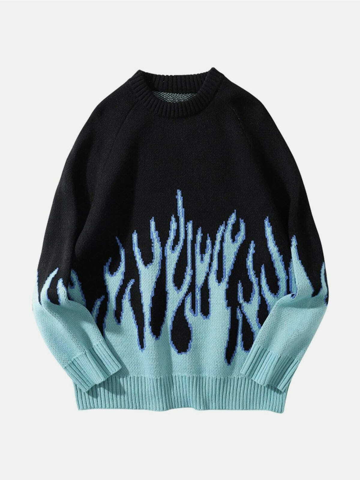 Cozy Flame Sweater - Y2K Aesthetic Knit for Grunge, Coquette, and Fall Fashion Styles