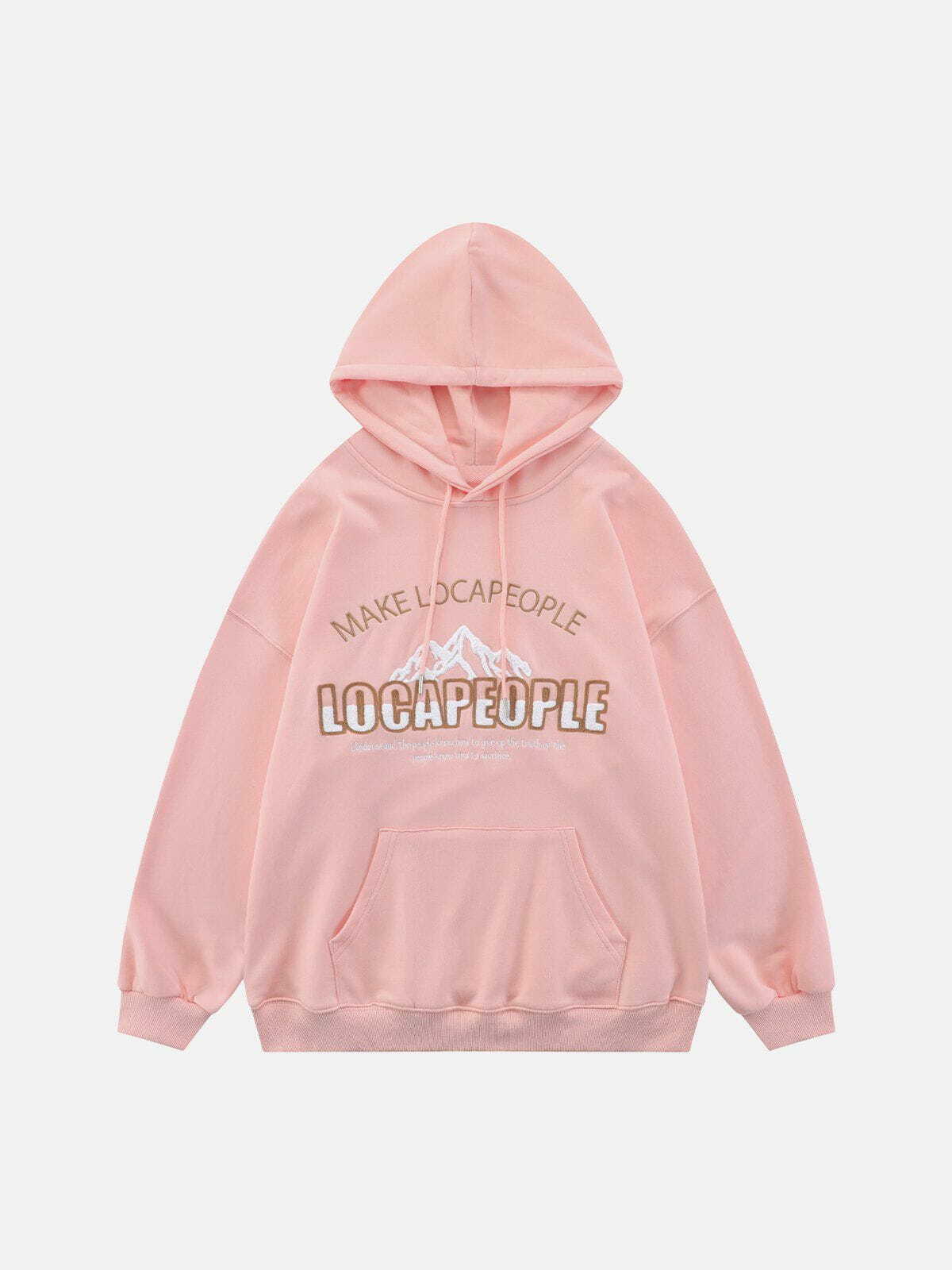 Cozy Flocked Mountain Hoodie - Y2K Aesthetic, Cute Tops, Comfy Style for Every Occasion