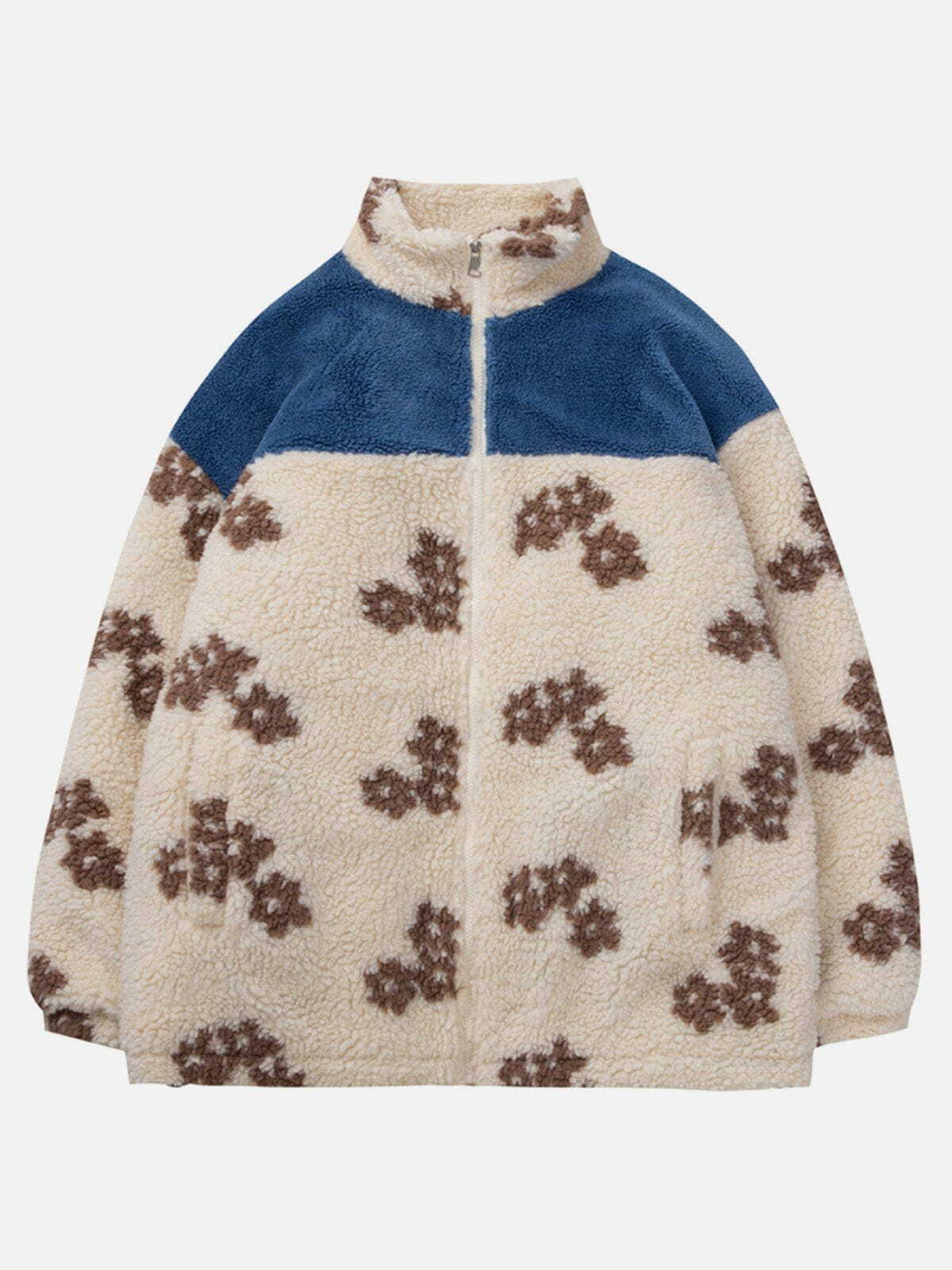 Cozy Flowers Sherpa Coat - Y2K Aesthetic Outerwear for Cute and Comfy Style