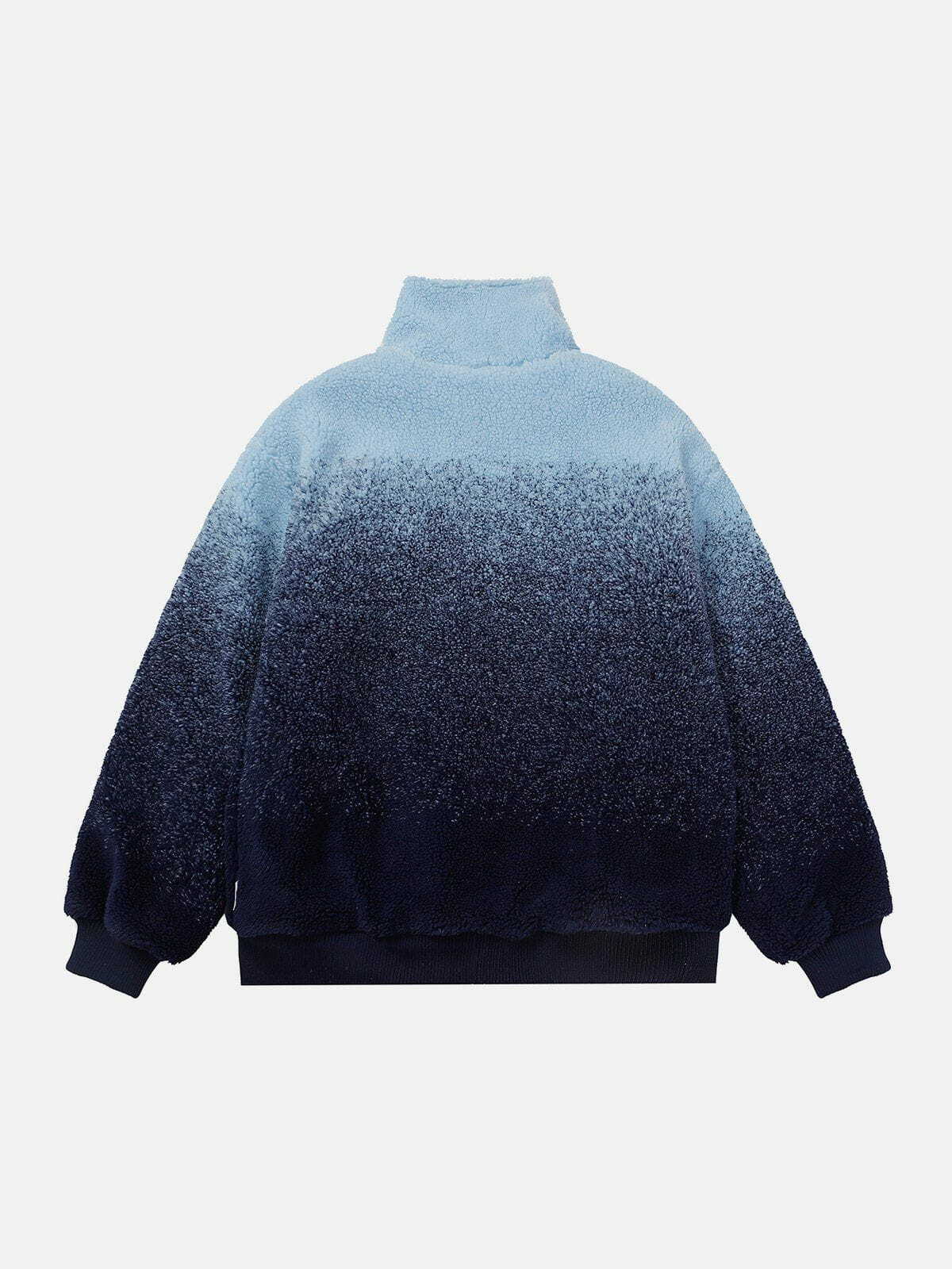 Cozy Gradient Sherpa Coat for Y2K Fashion Lovers - Perfect for Grunge and Coquette Aesthetics