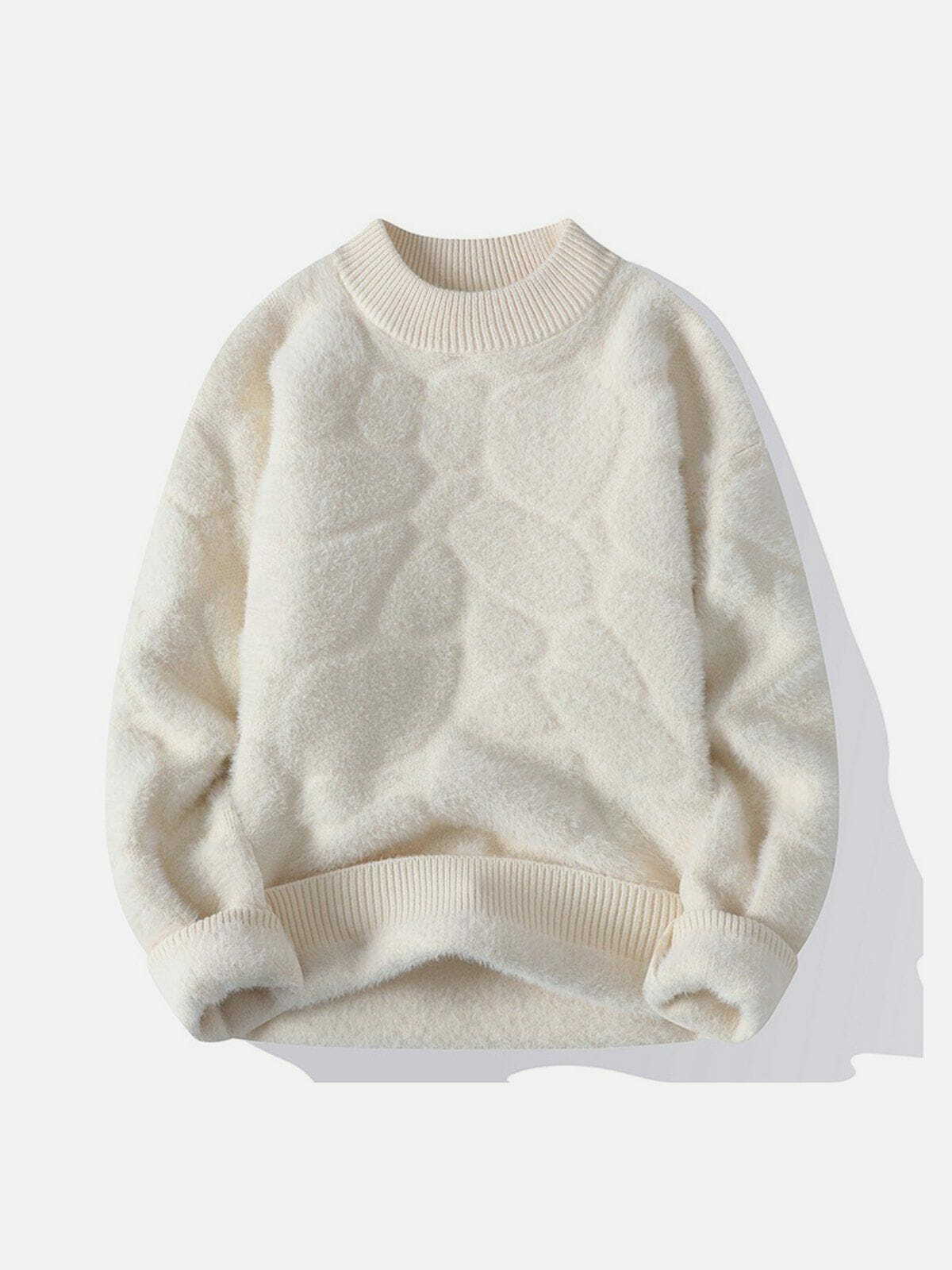 Cozy Mink Fleece Solid Warm Sweater - Y2K Aesthetic Essential for Cute Outfits & Fall Fashion