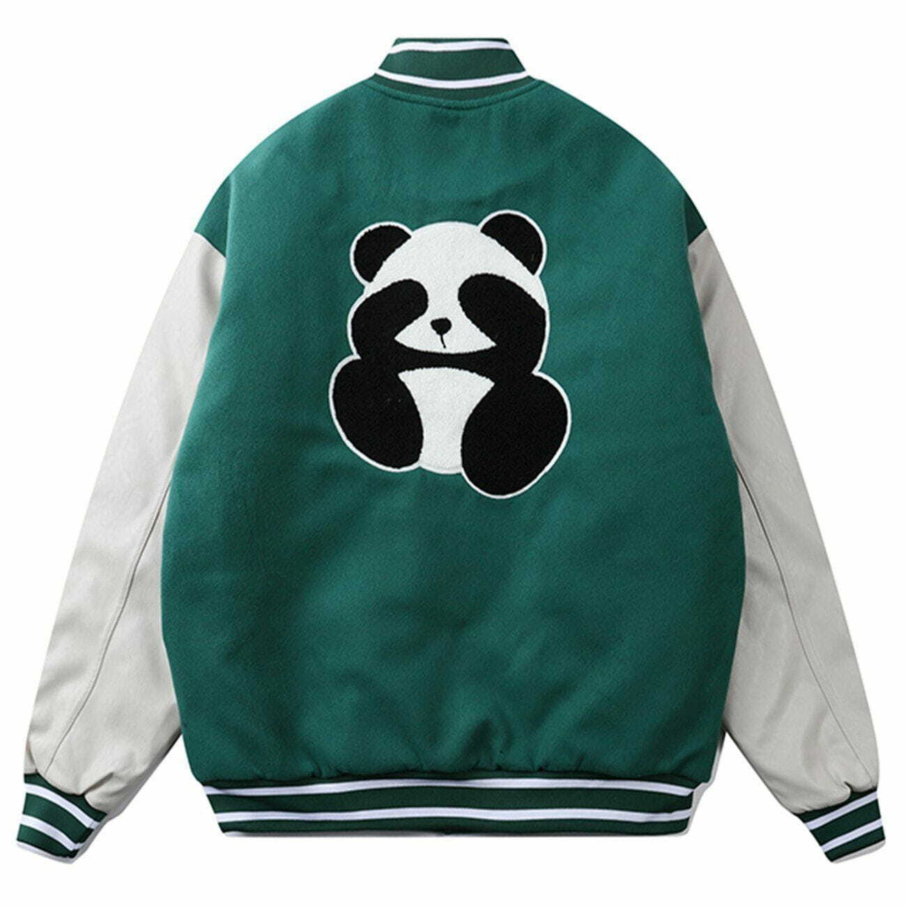 Cozy Panda Flocking Color Block Winter Coat - Y2K Aesthetic, Cute & Comfy Style