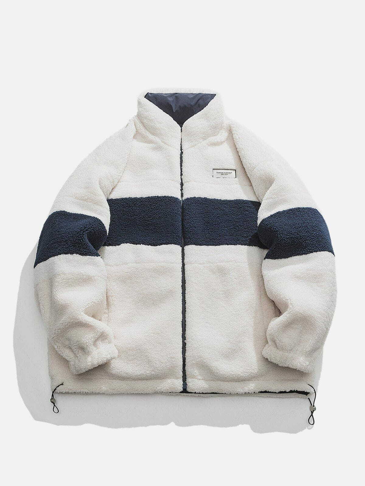 Cozy Reversible Sherpa Winter Coat - Y2K Aesthetic, Grunge Style, Comfy Layering Essential