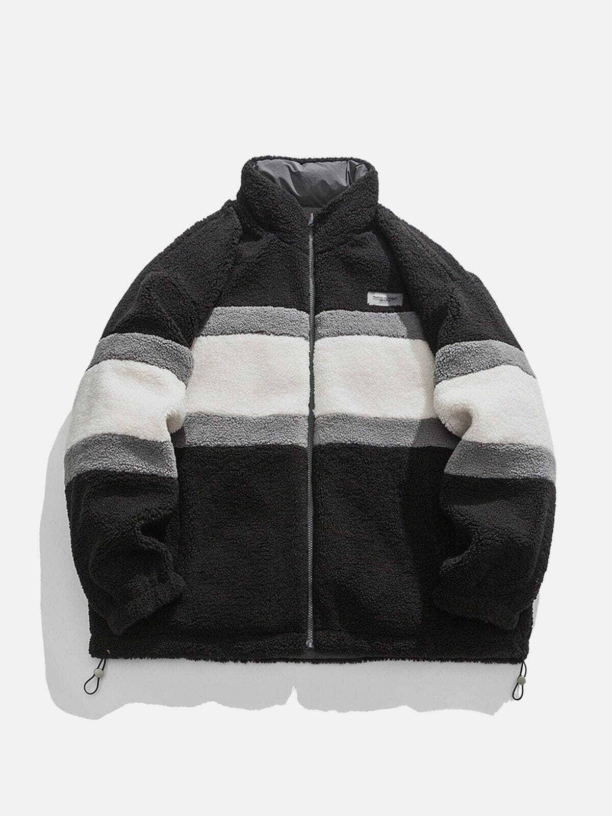 Cozy Reversible Sherpa Winter Coat - Y2K Aesthetic, Grunge Style, Comfy Layering Essential