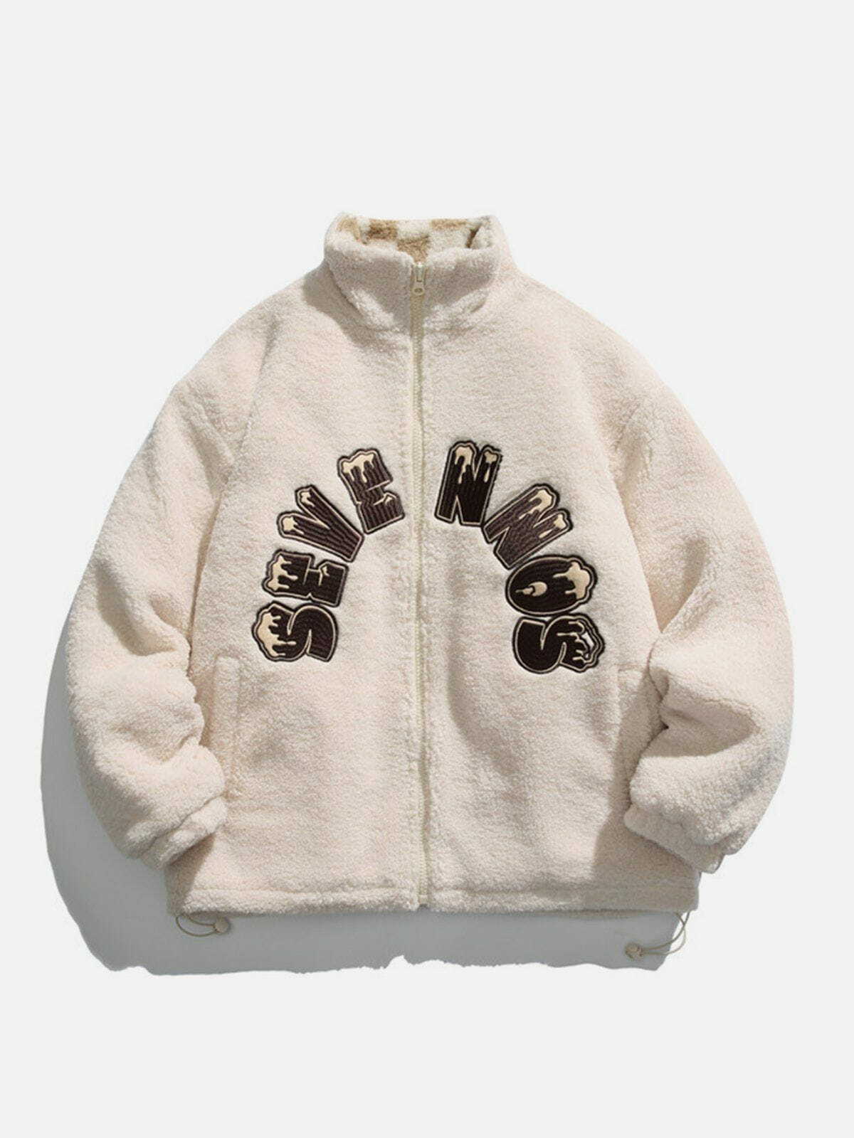 Cozy SEVENNOS Sherpa Winter Coat - Y2K Aesthetic, Grunge Style, Comfy Layering Essential