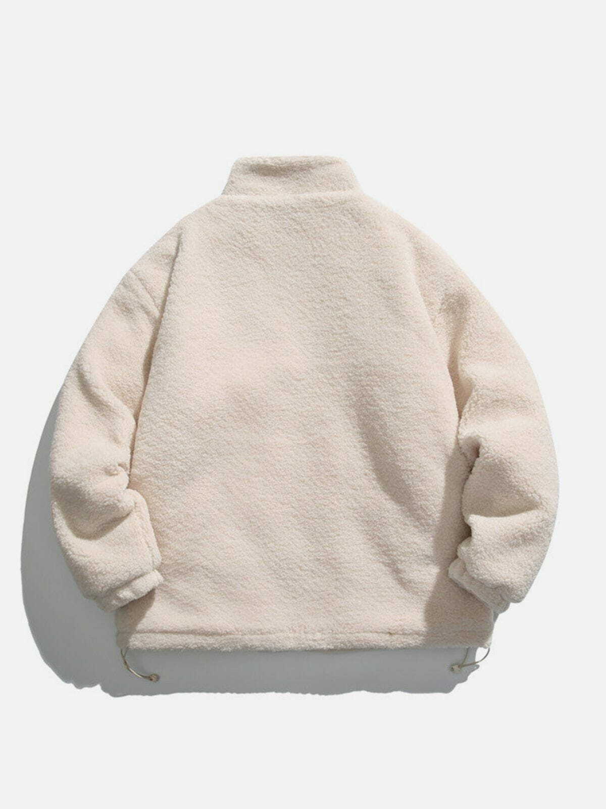 Cozy SEVENNOS Sherpa Winter Coat - Y2K Aesthetic, Grunge Style, Comfy Layering Essential