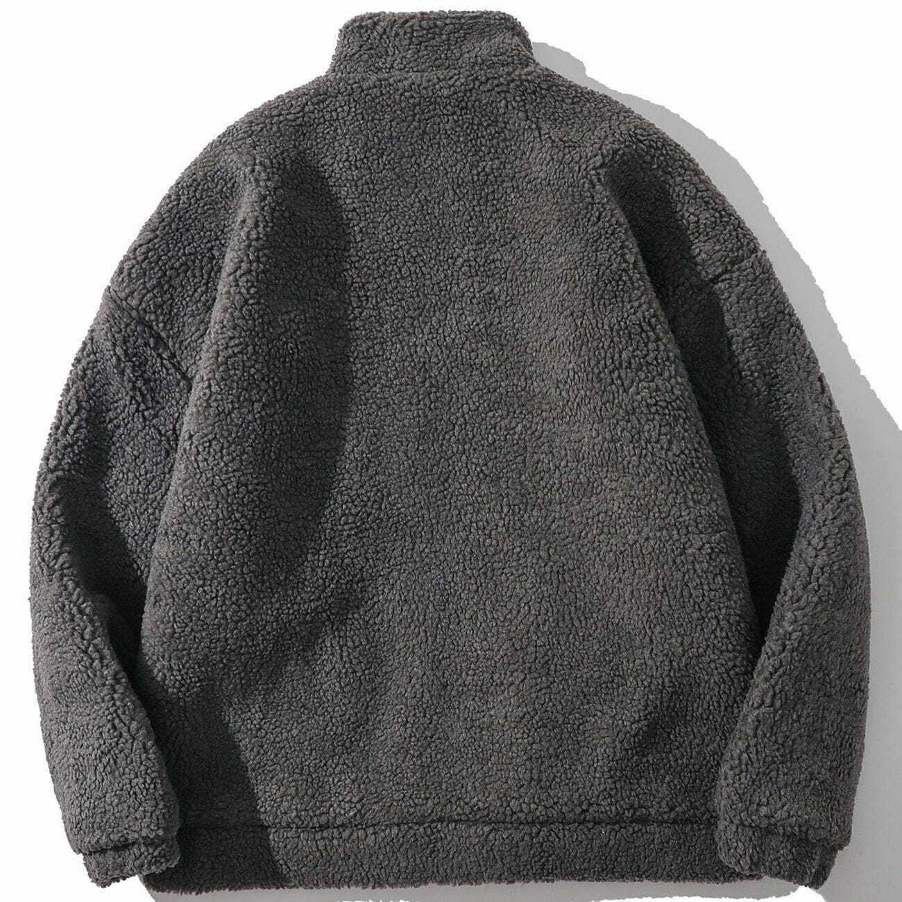 Cozy Sherpa Winter Coat in Y2K Style - Perfect for Grunge Aesthetic & Comfy Outfits