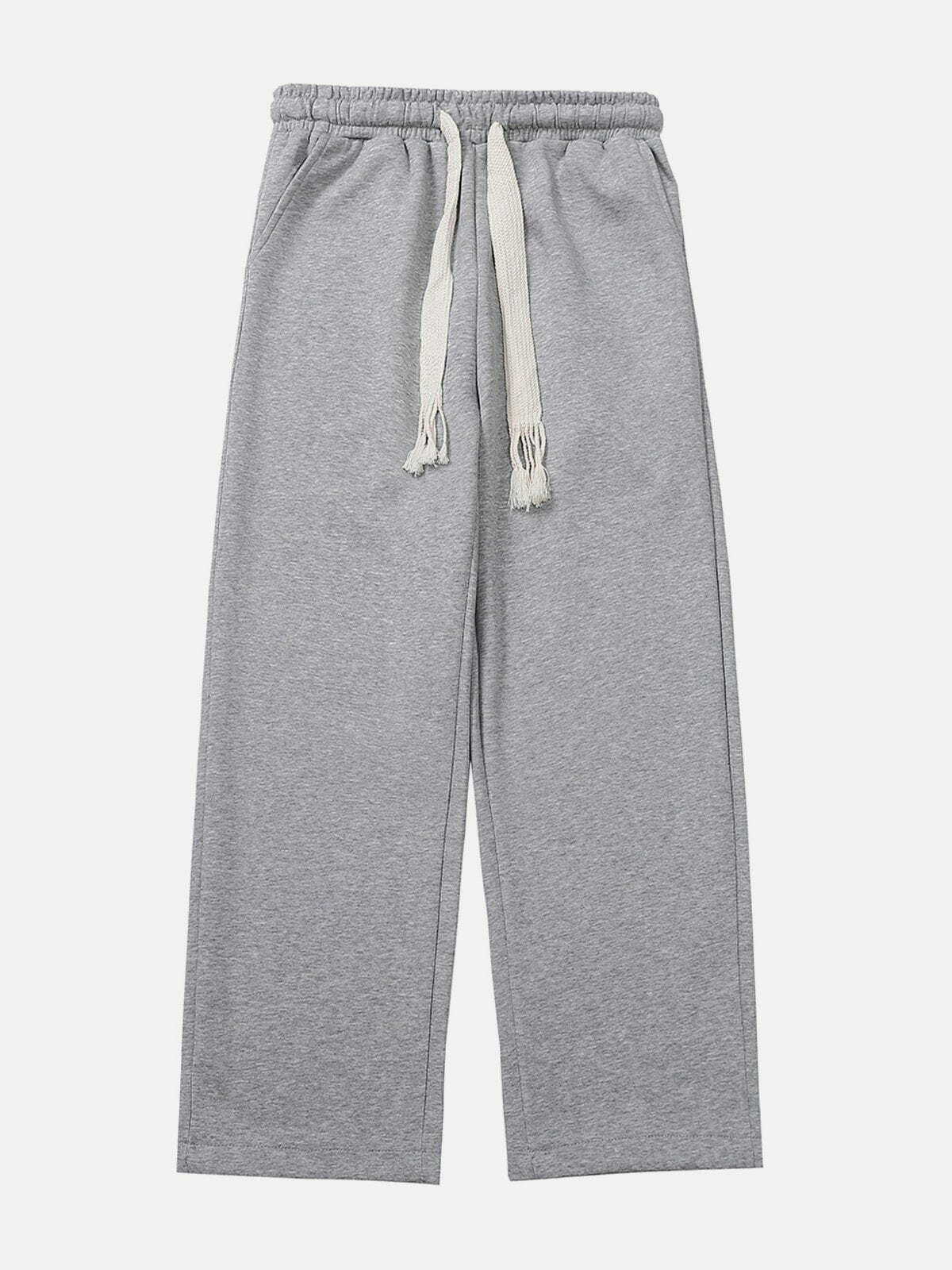 Cozy Solid Color Big Drawstring Sweatpants for Y2K Fashion, Grunge Aesthetic & Comfy Outfits