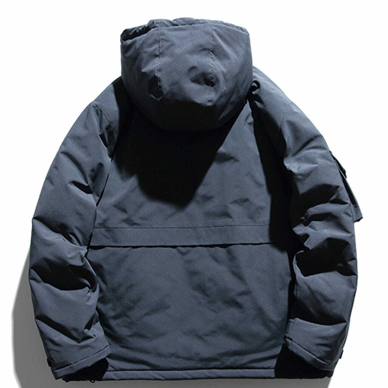 Cozy Solid Color Hooded Winter Coat with Big Pockets for Y2K, Grunge, and Coquette Aesthetics