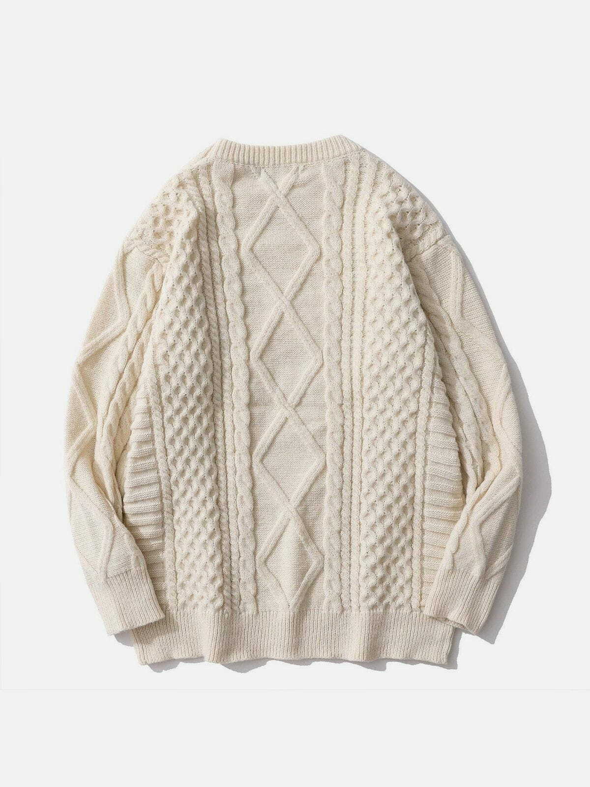 Cozy Solid Color Knit Sweater - Perfect for Y2K Fashion, Grunge Aesthetic & Cute Outfits