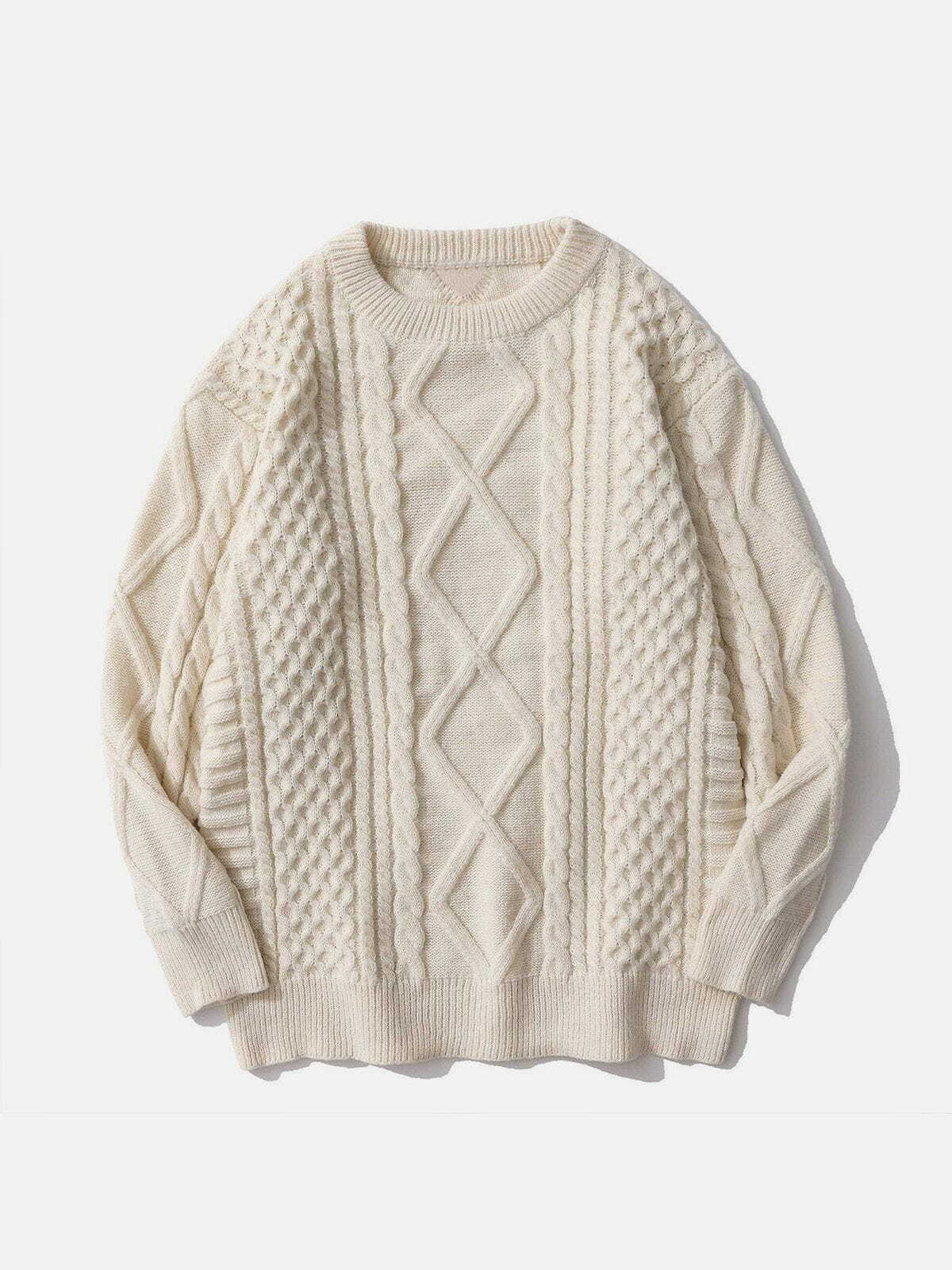 Cozy Solid Color Knit Sweater - Perfect for Y2K Fashion, Grunge Aesthetic & Cute Outfits