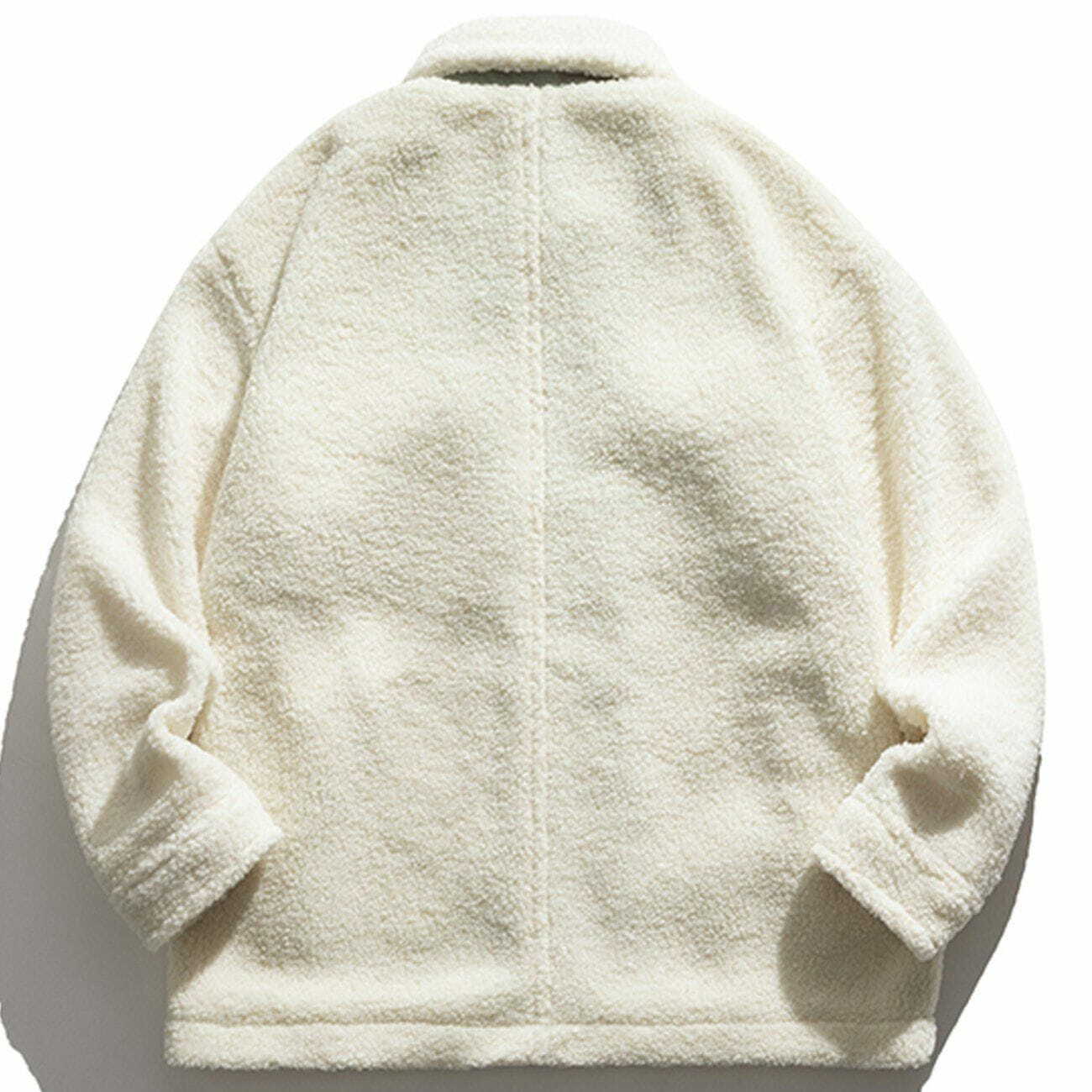 Cozy Solid Color Stitching Zipper Sherpa Coat for Y2K Fashion & Grunge Aesthetic Lovers