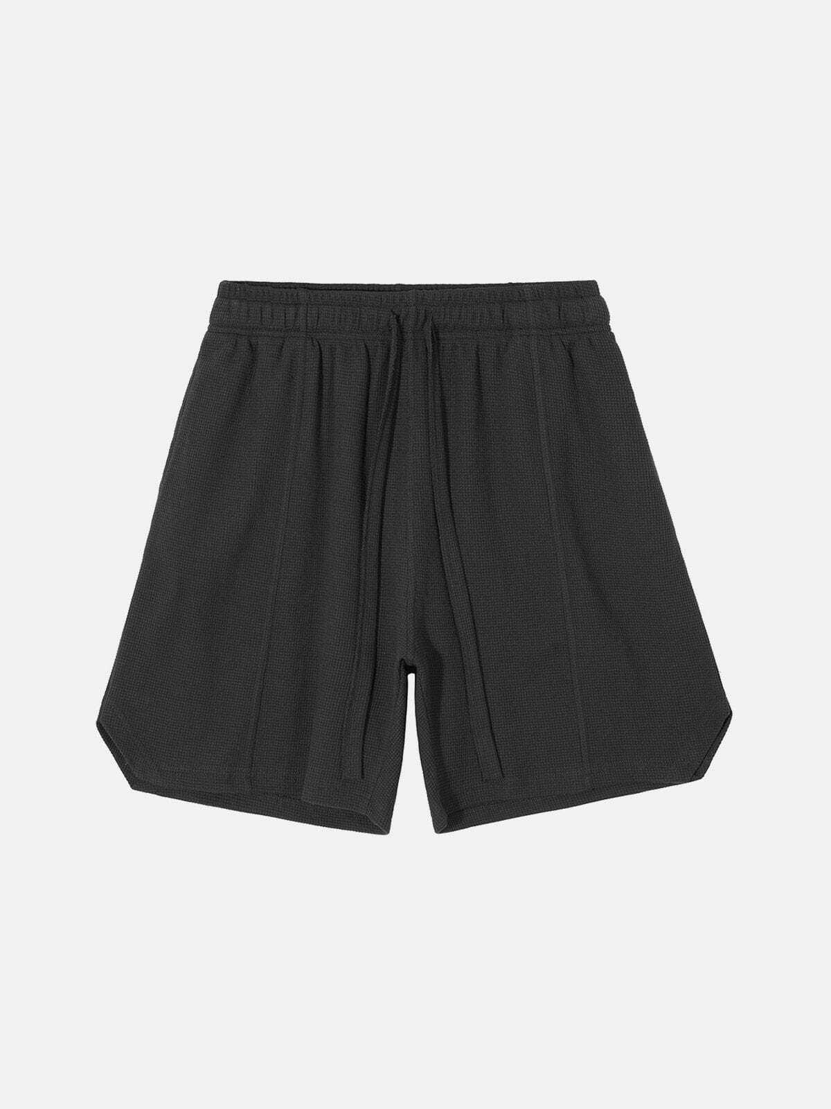 Cozy Solid Color Waffle Shorts for Y2K Fashion, Grunge Aesthetic, and Comfy Outfits