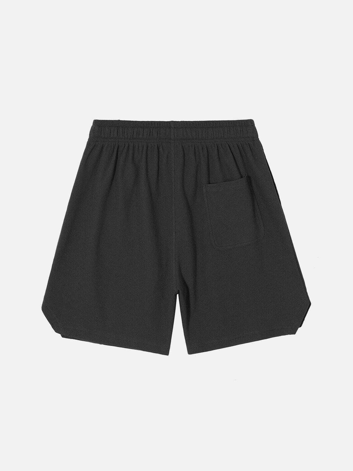 Cozy Solid Color Waffle Shorts for Y2K Fashion, Grunge Aesthetic, and Comfy Outfits